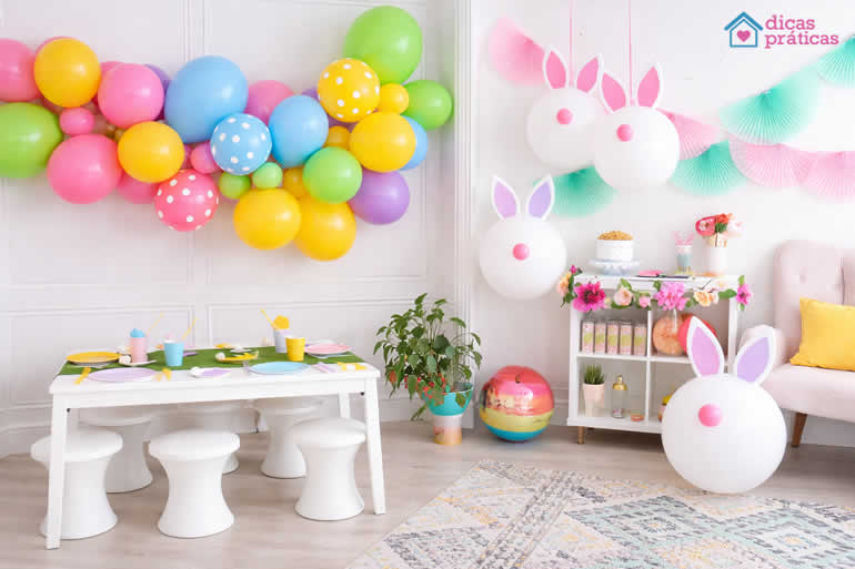 Decoração com Balões para Páscoa