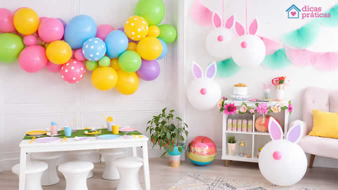 Decoração com Balões para Páscoa