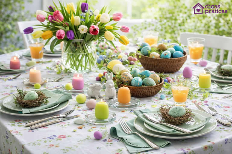 Decoração de Mesa de Páscoa