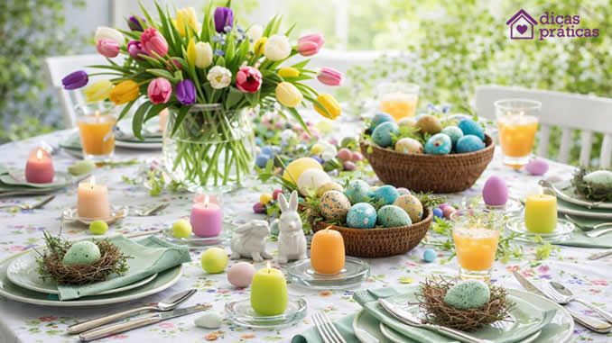Decoração de Mesa de Páscoa