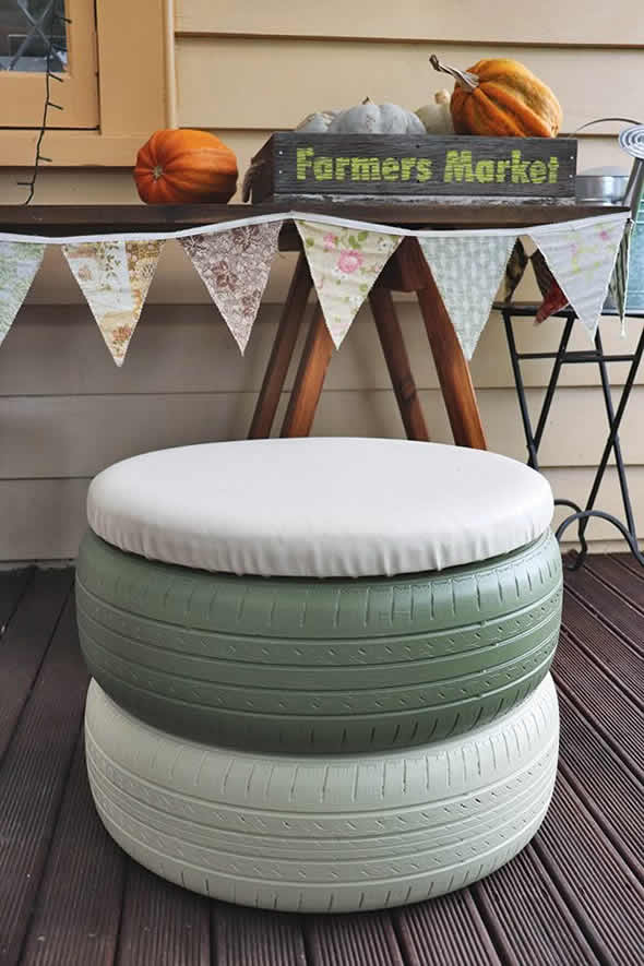 Decoração com Pneus para Jardim
