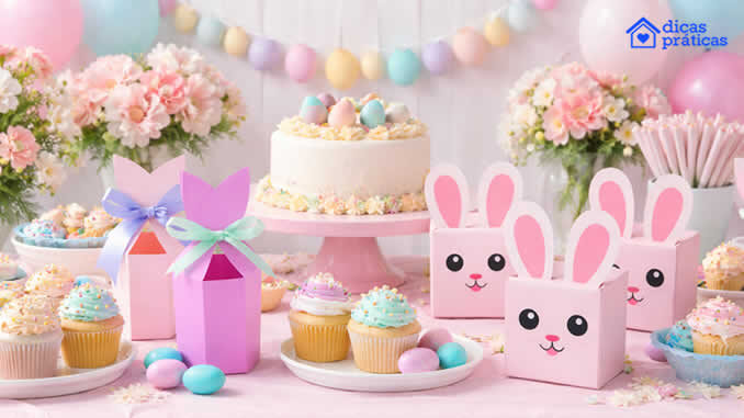 Caixinhas de Papel com Moldes para Páscoa