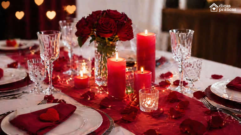 Decoração de Mesa para Dia dos Namorados