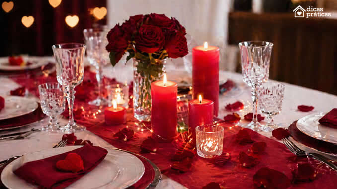 Decoração de Mesa para Dia dos Namorados