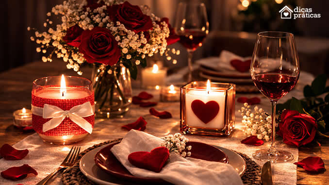 Decoração para Dia dos Namorados com Velas