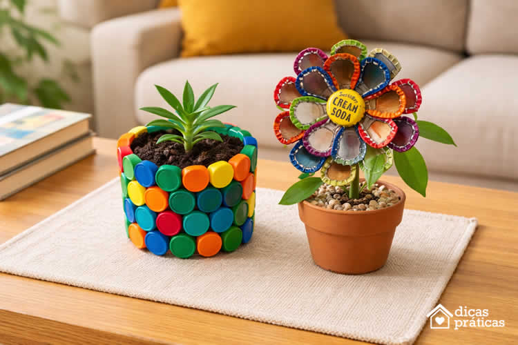 Artesanato com Tampinhas