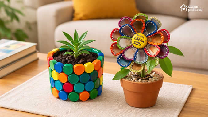 Artesanato com Tampinhas