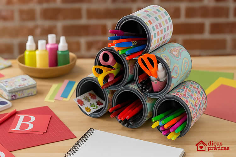 Artesanato com Latas de Leite