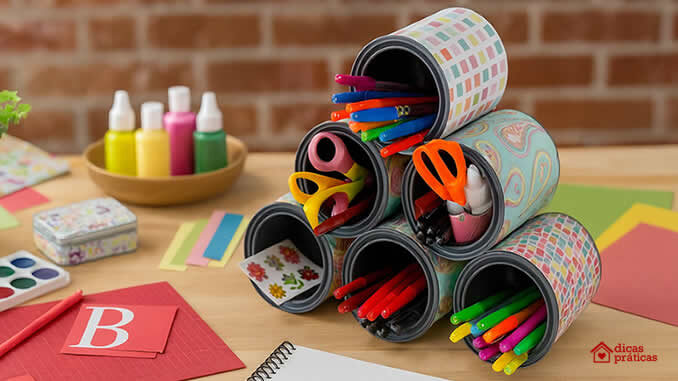 Artesanato com Latas de Leite