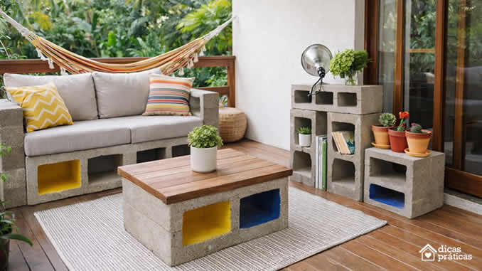 Decoração com Blocos de Concreto