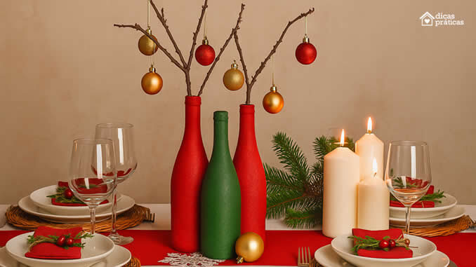 Decoração com Garrafas para Natal