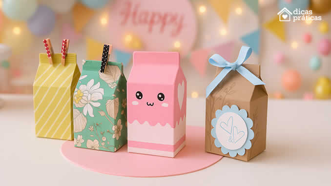 Caixinhas de Papel Milk com Molde