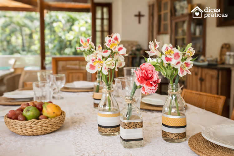 Decoração com Garrafas de Vidro