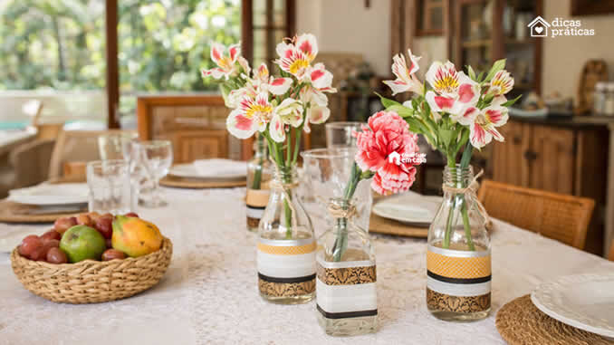 Decoração com Garrafas de Vidro