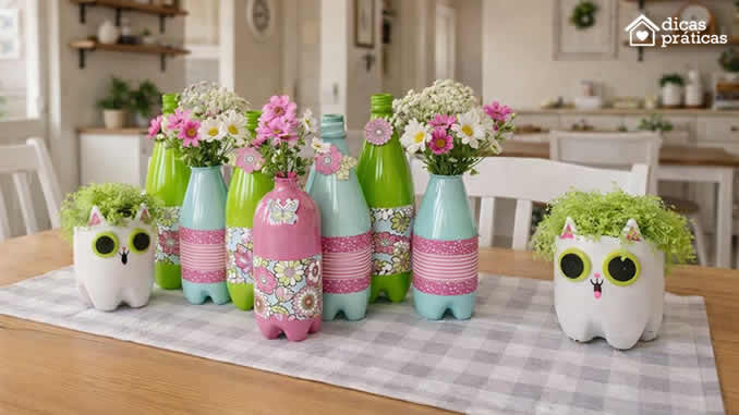 Decoração com Garrafa PET