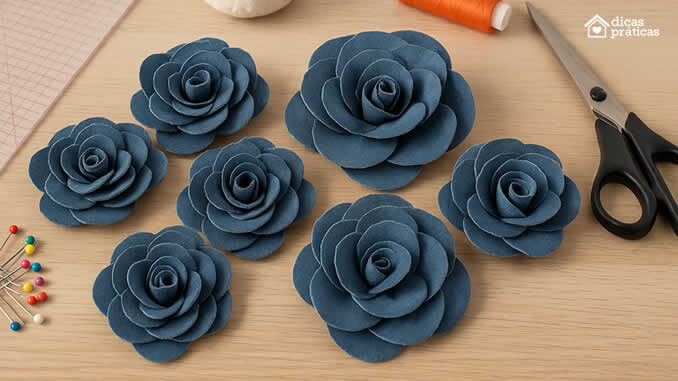 Flores de Tecido Jeans