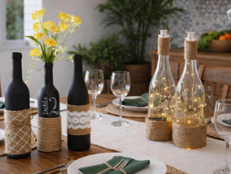 Decoração com Garrafas e Barbante de Sisal