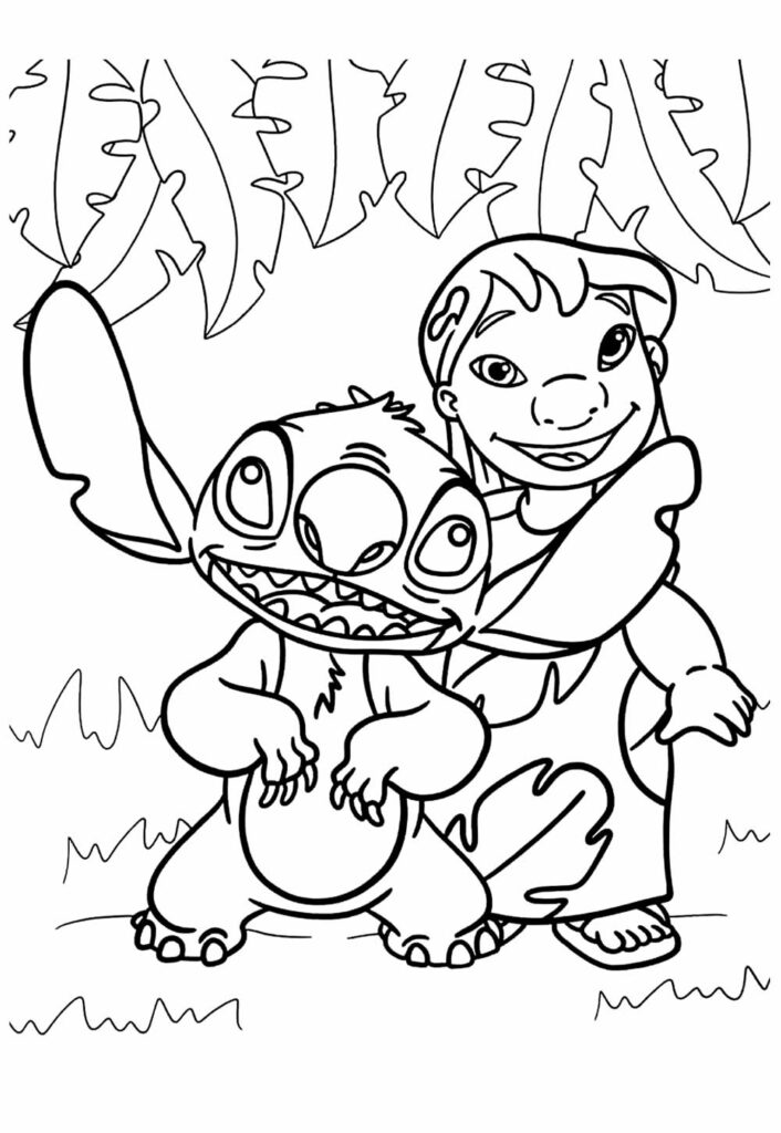 Desenho de Lilo e Stitch para pintar