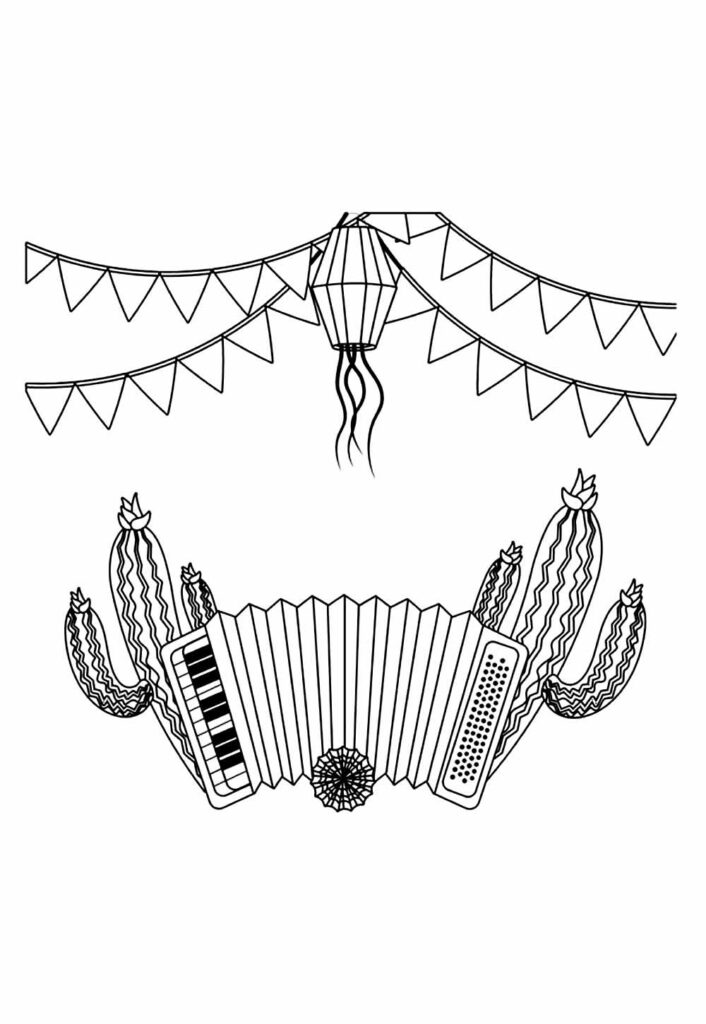 Desenho de Bandeirinhas de São João para colorir