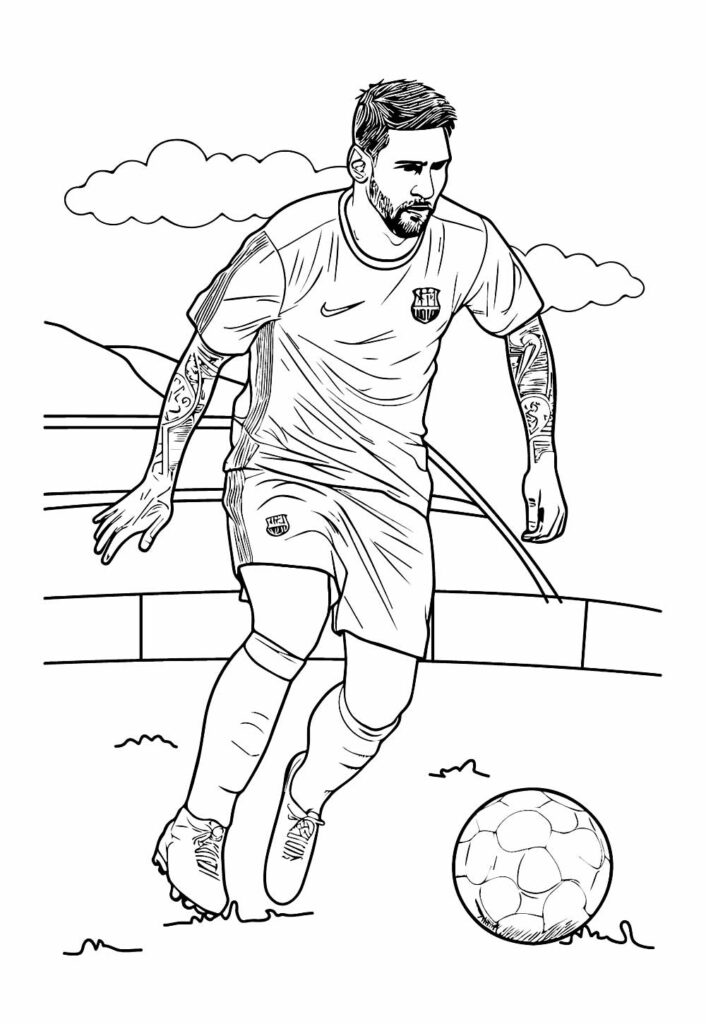 Desenho de Messi para pintar