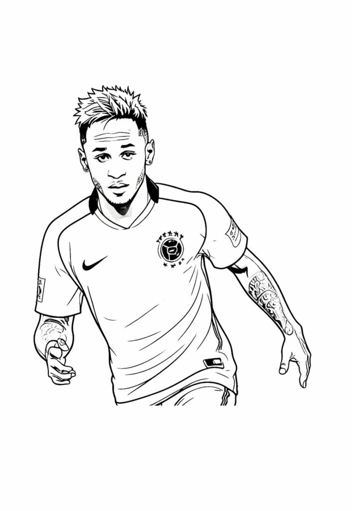 Desenho de Neymar para pintar