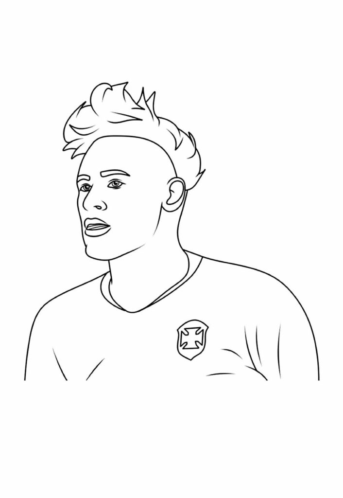 Desenho de Neymar para pintar