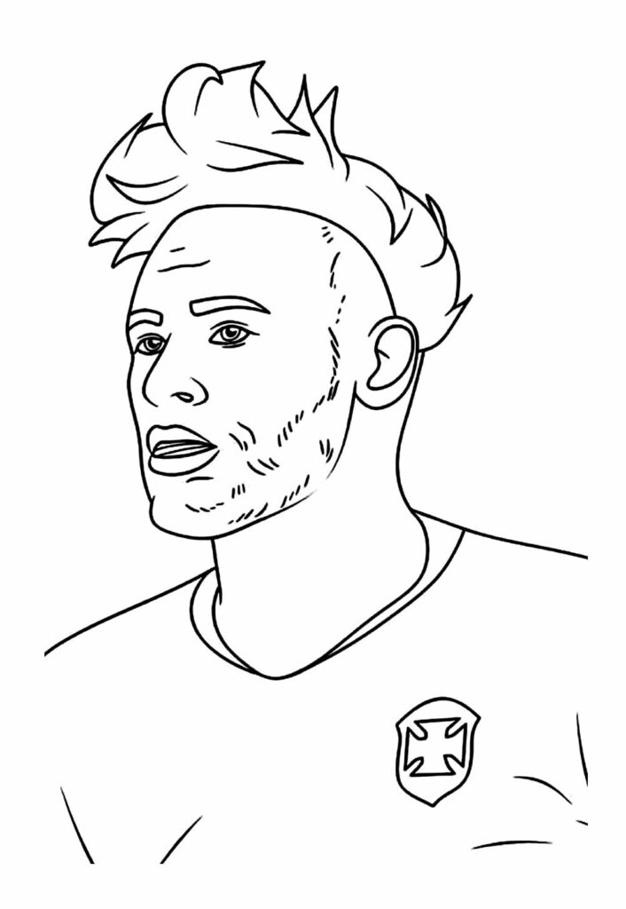 Desenho de Neymar para pintar