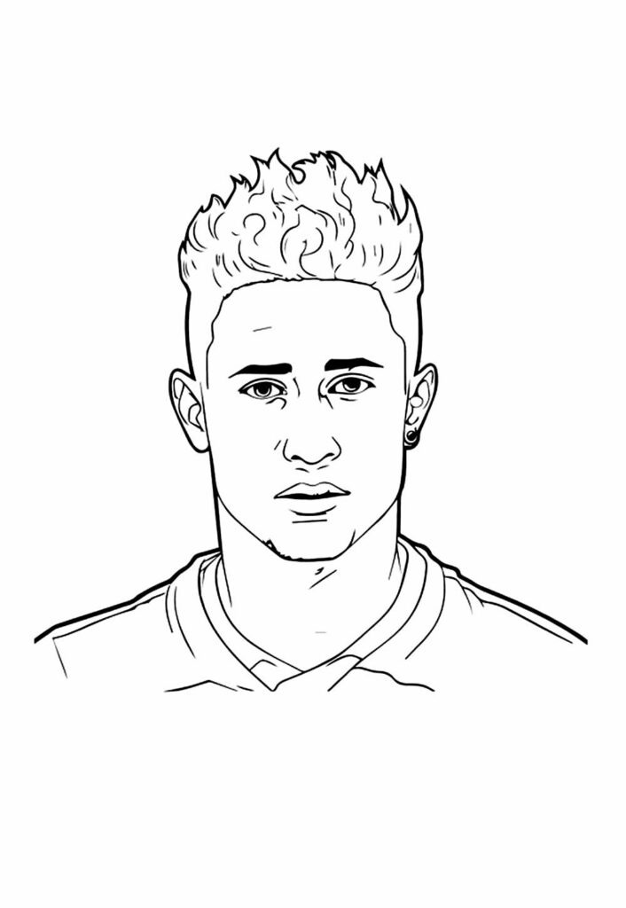 Desenhos de Neymar para colorir e pintar