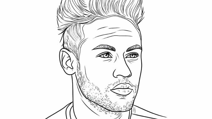 Desenhos de Neymar para imprimir e pintar