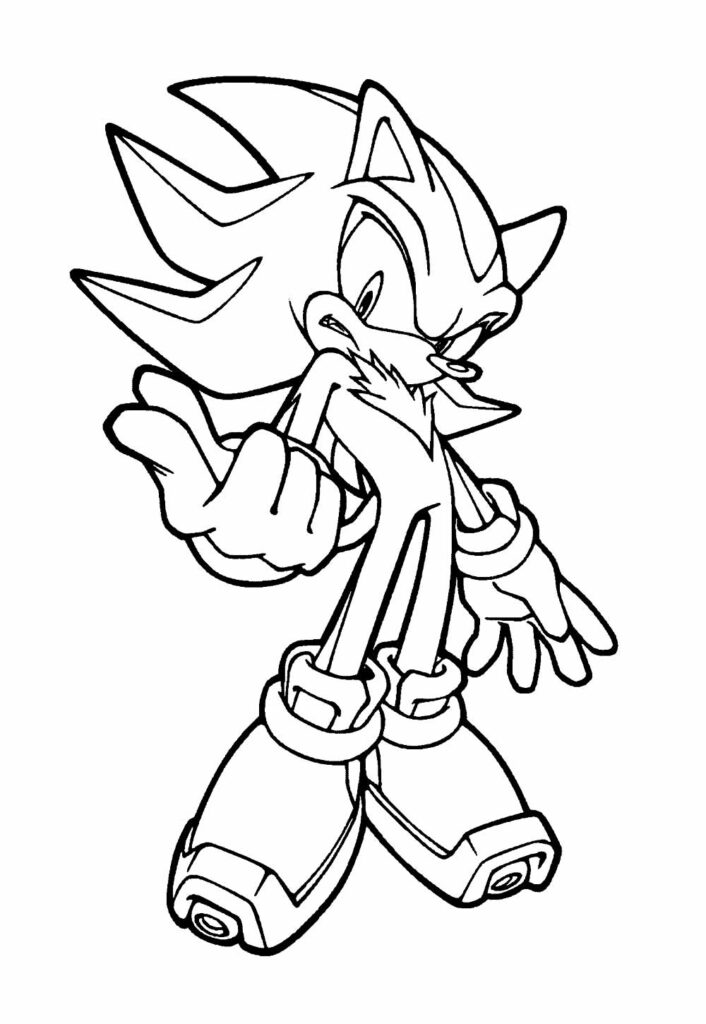 Desenho de Shadow the Hedgehog para colorir