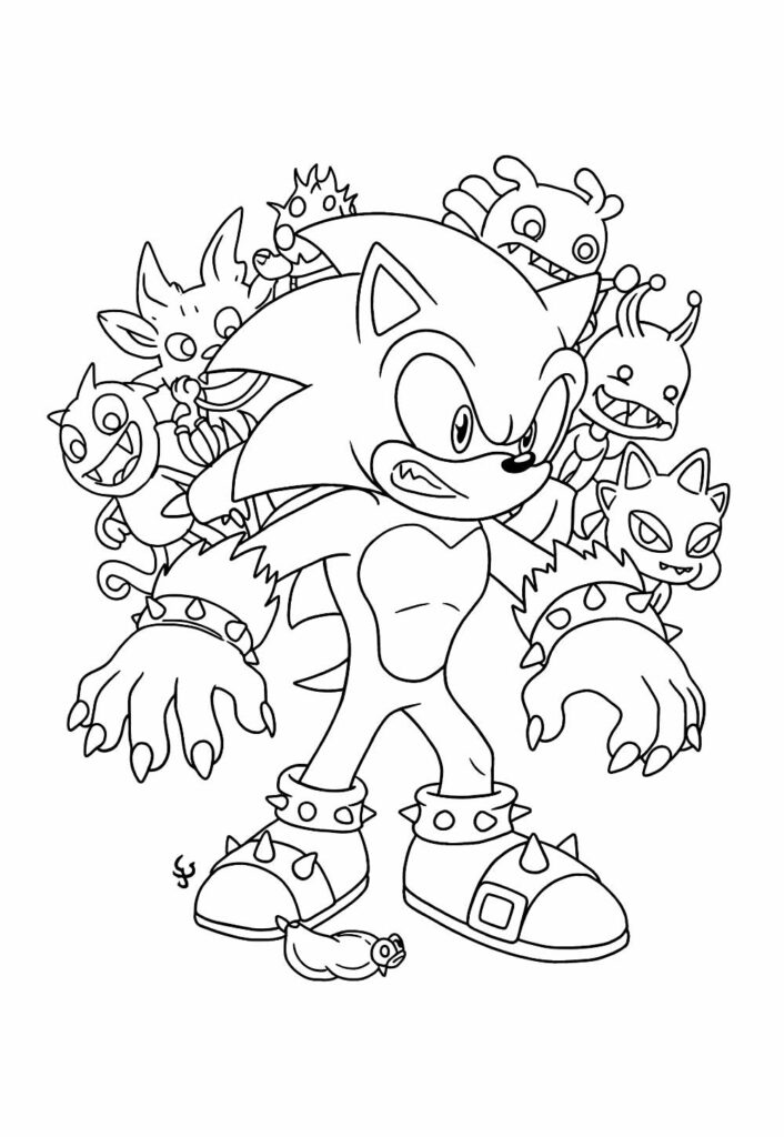 Desenho de Shadow the Hedgehog para colorir