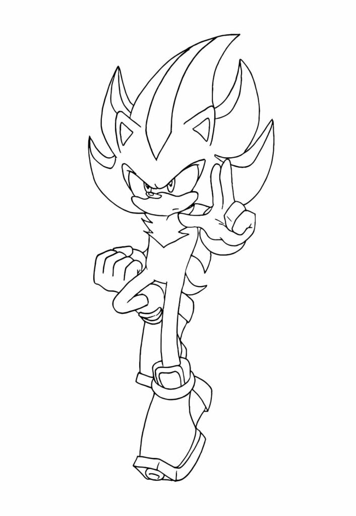 Desenho de Shadow the Hedgehog para pintar