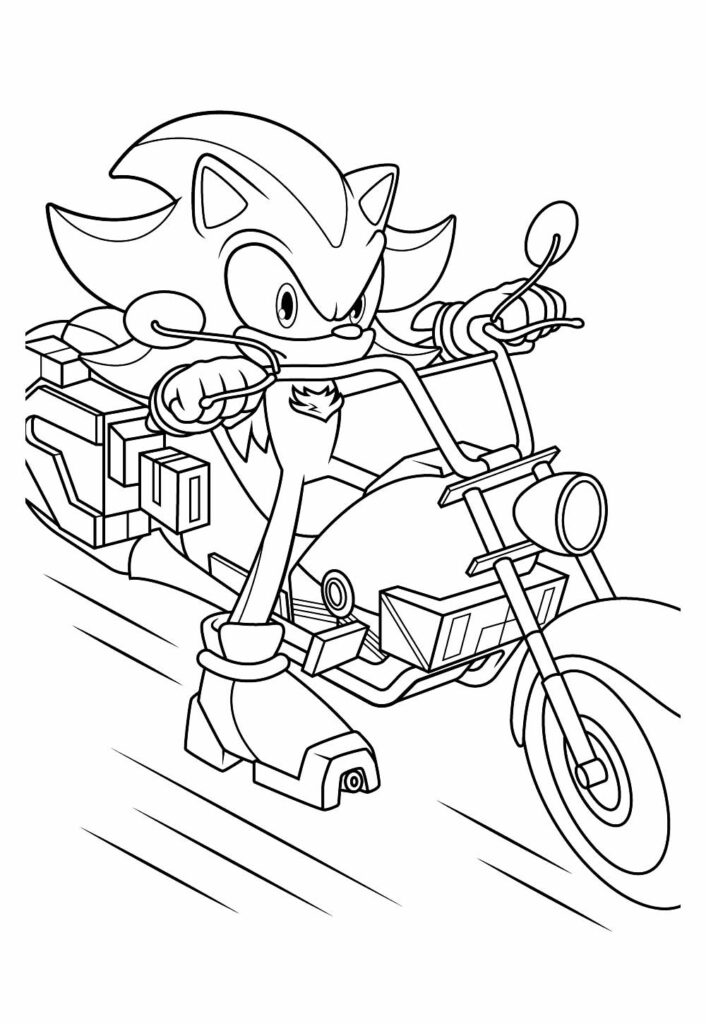 Desenho de Shadow the Hedgehog para colroir