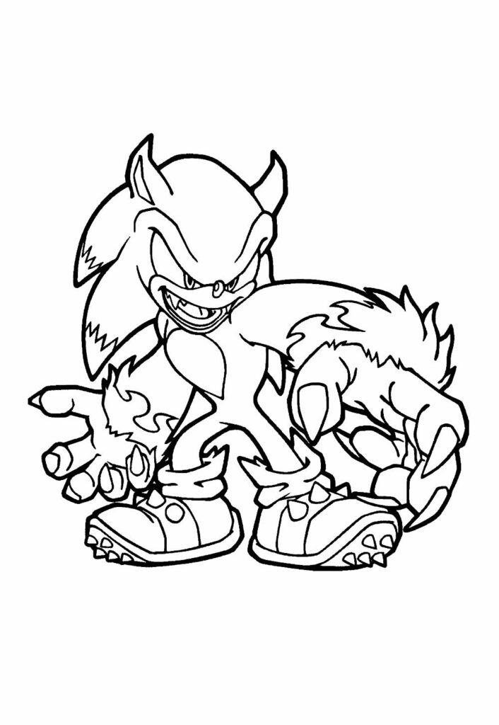 Desenho de Shadow the Hedgehog para colorir