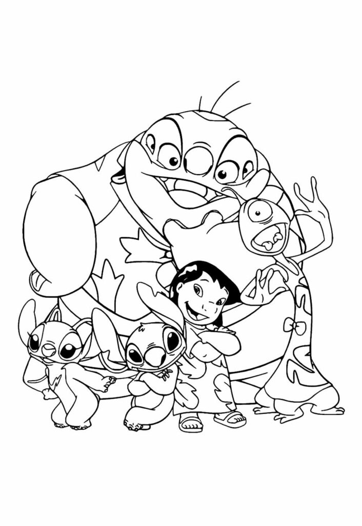Desenho Lilo e Stitch para pintar
