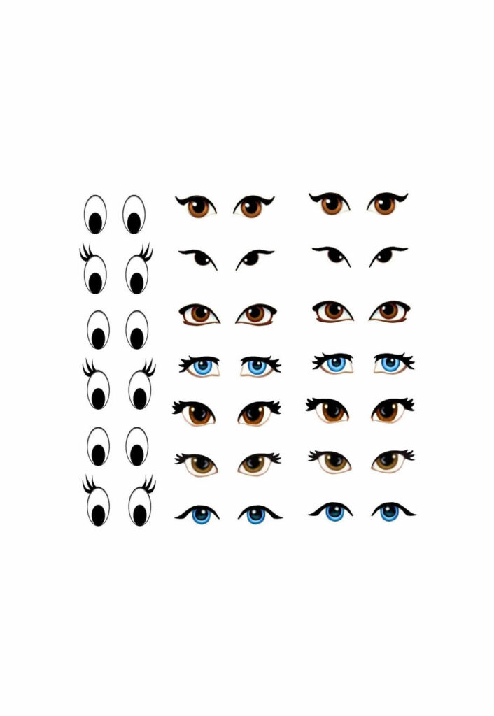 Moldes de Olhos para imprimir