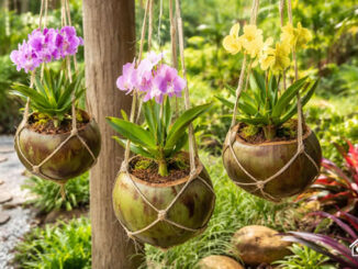 Como plantar orquídeas em cocos