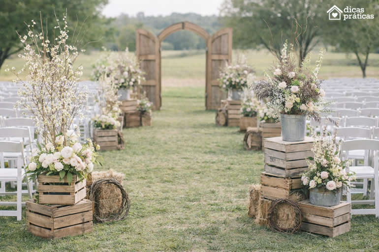 Enfeites com Caixotes para Casamento