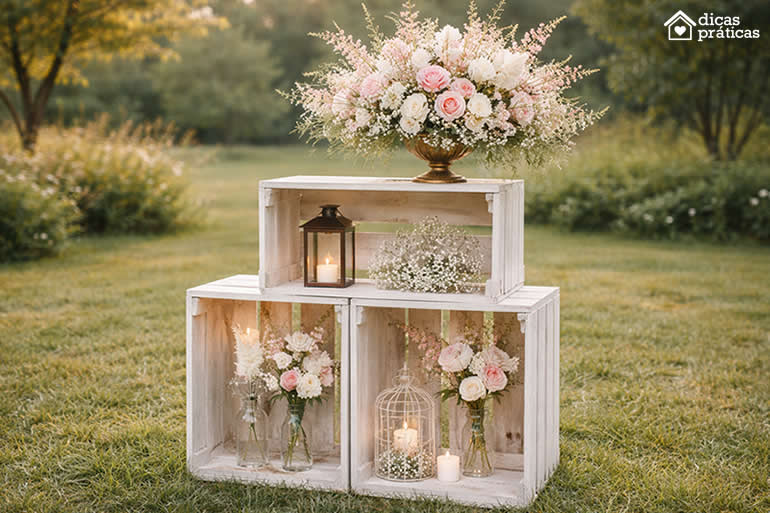 Decoração com Caixotes de Madeira