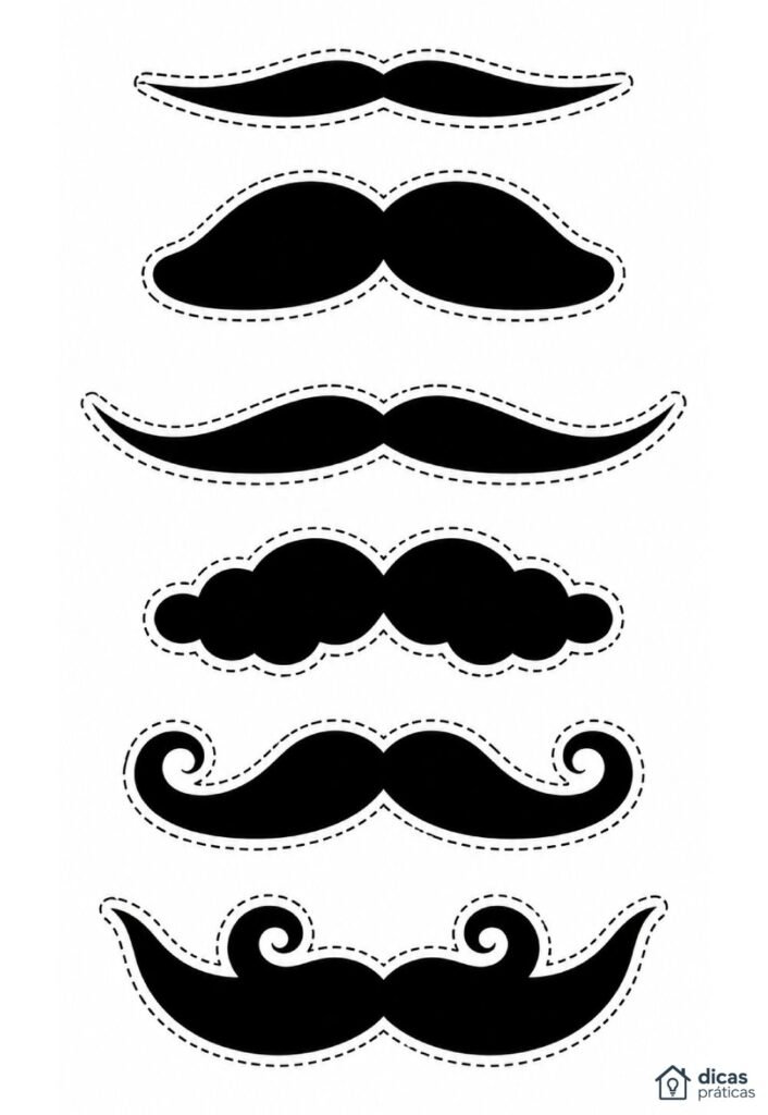 Moldes de Bigodes para Dia dos Pais