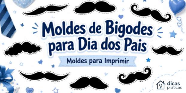 Moldes de Bigodes para Dia dos Pais