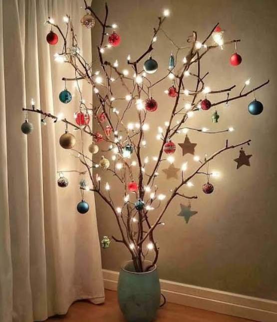 Enfeite de Natal com Galhos