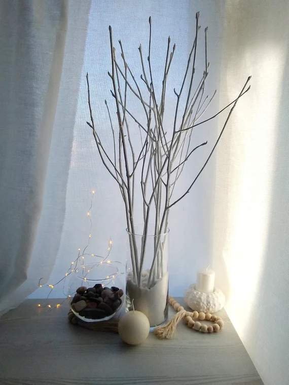 Decoração de Natal com Galhos