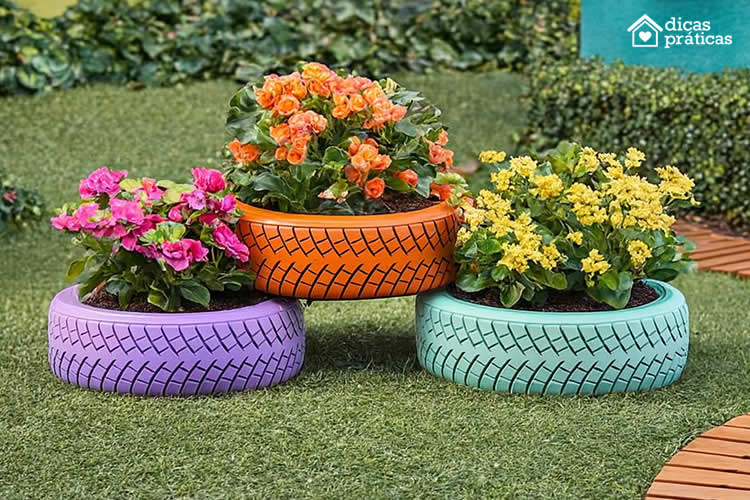 Decoração de Jardim com Pneus