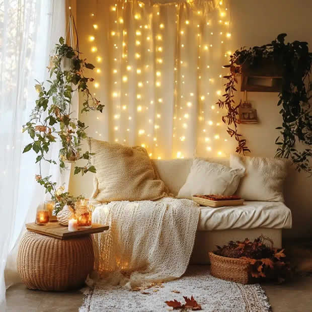 Decoração com Pisca-Pisca de Natal