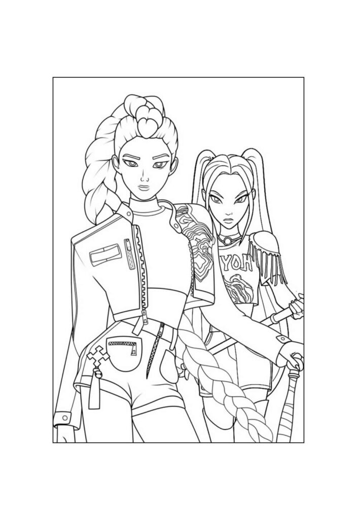 Desenho Guerreiras do K-Pop para colorir