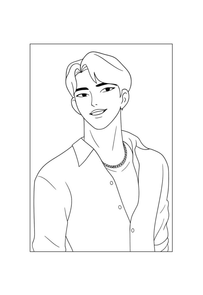 Desenho Guerreiras do K-Pop para pintar - Jinu