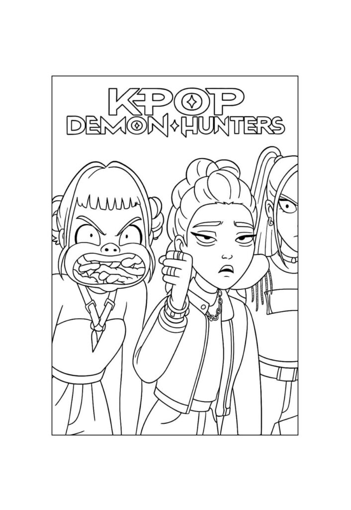Desenho Guerreiras do K-Pop para colorir