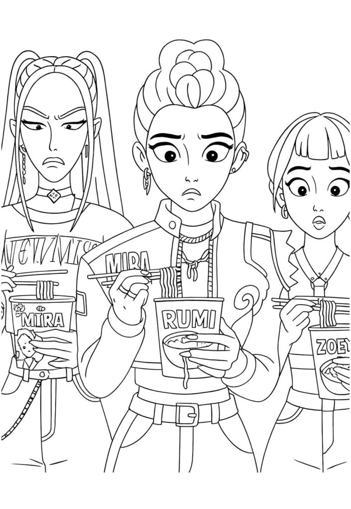 Desenho das Guerreiras do K-Pop