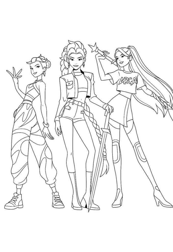 Desenho das Guerreiras do K-Pop